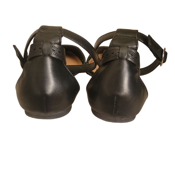 Torrid Black Almond Toe Ankle Strap Flats Wide Width Comfort Mary Jane Ballet 9W - Picture 4 of 8